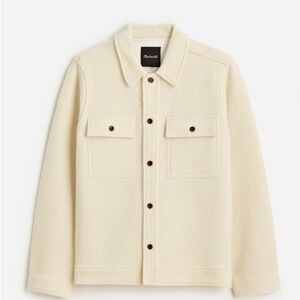 Madewell Men's Boiled Wool Shirt Jacket in Antique Cream